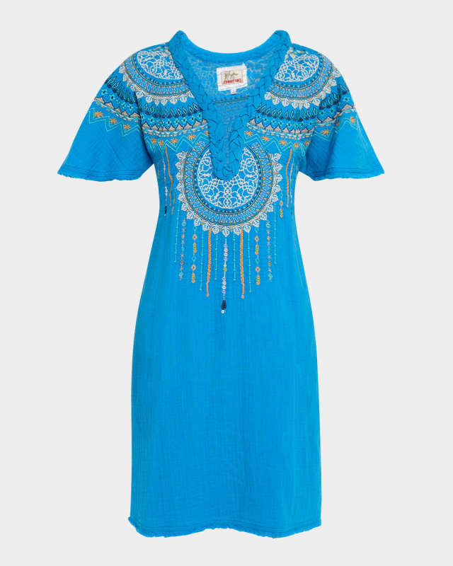Kastoria Embroidered Cotton Gauze Dress